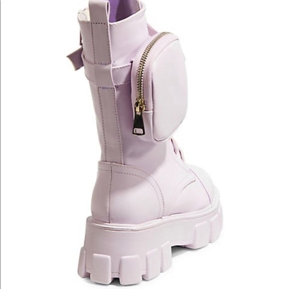 Public Desire Pocket Combat Platform Boots Size 10 - Picture 2 of 6